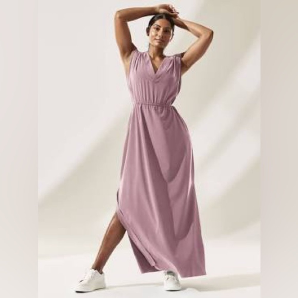 Athleta Dusty Rose Mauve Maxi Dress